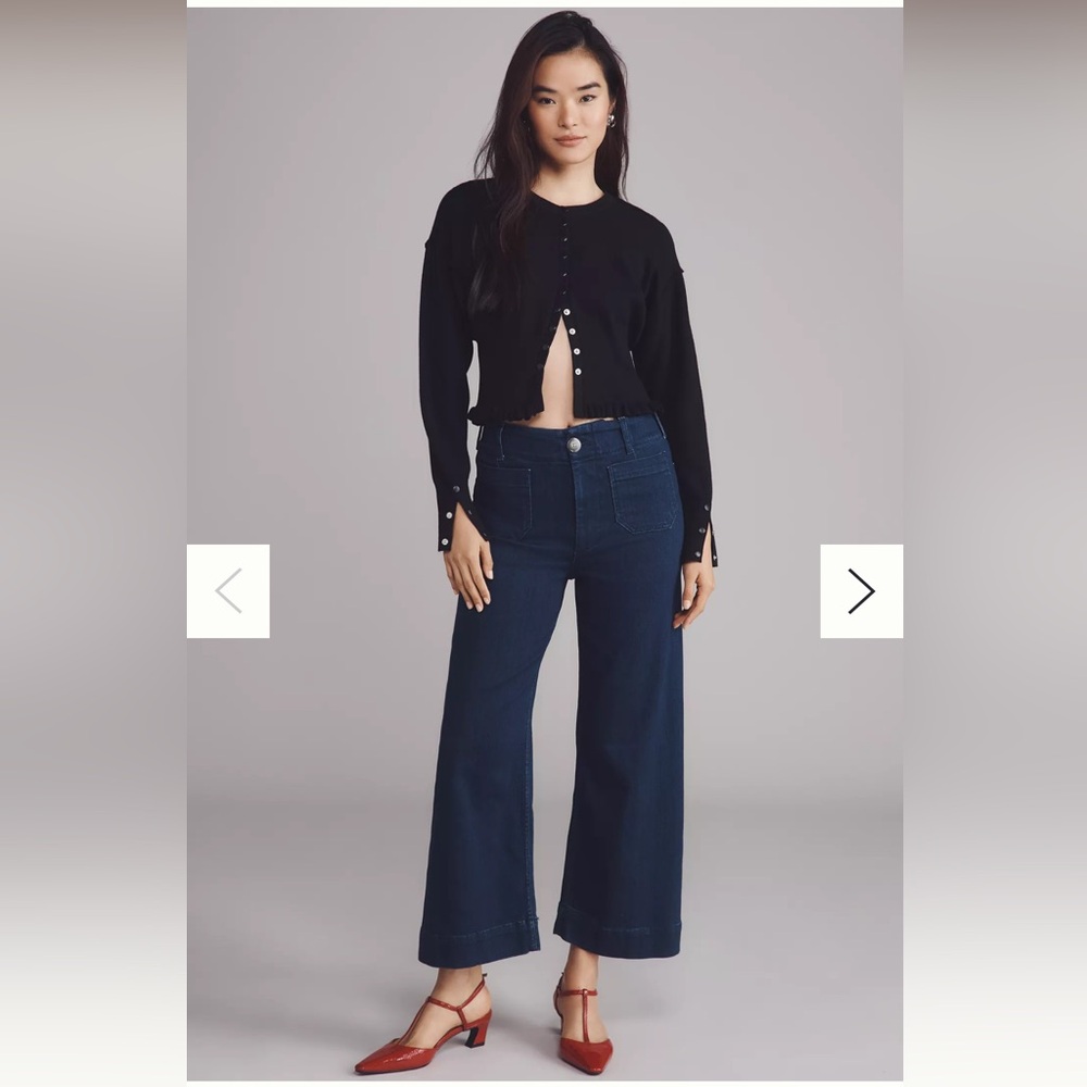 The Colette Crop High-Rise Wide-Leg Jeans by Maeve